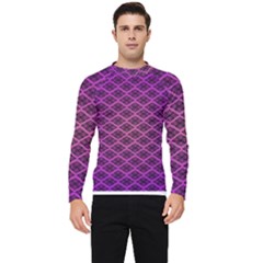 Pattern Texture Geometric Patterns Purple Men s Long Sleeve Rash Guard by Dutashop
