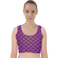 Pattern Texture Geometric Patterns Purple Velvet Racer Back Crop Top by Dutashop