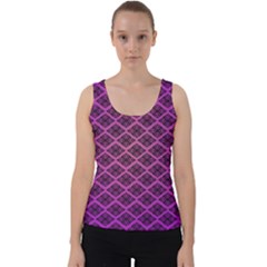 Pattern Texture Geometric Patterns Purple Velvet Tank Top by Dutashop