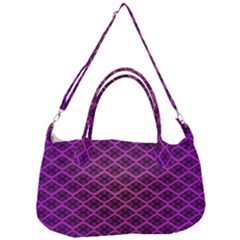 Pattern Texture Geometric Patterns Purple Removal Strap Handbag by Dutashop