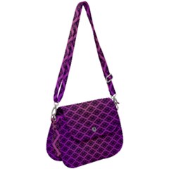 Pattern Texture Geometric Patterns Purple Saddle Handbag by Dutashop