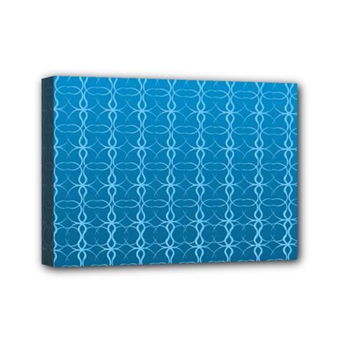 Background Texture Pattern Blue Mini Canvas 7  X 5  (stretched)