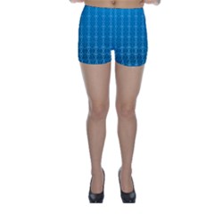 Background Texture Pattern Blue Skinny Shorts