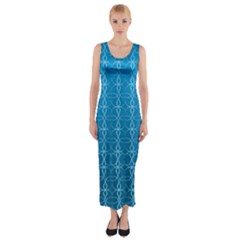 Background Texture Pattern Blue Fitted Maxi Dress