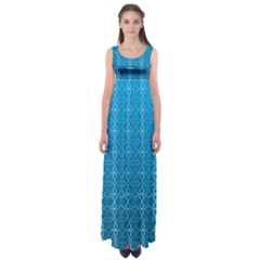 Background Texture Pattern Blue Empire Waist Maxi Dress