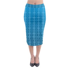 Background Texture Pattern Blue Midi Pencil Skirt