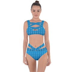 Background Texture Pattern Blue Bandaged Up Bikini Set 