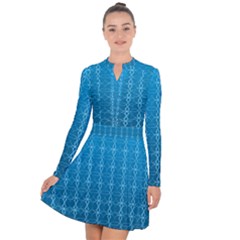 Background Texture Pattern Blue Long Sleeve Panel Dress by Dutashop