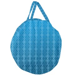 Background Texture Pattern Blue Giant Round Zipper Tote