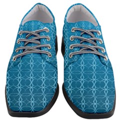 Background Texture Pattern Blue Women Heeled Oxford Shoes