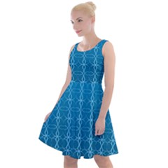 Background Texture Pattern Blue Knee Length Skater Dress