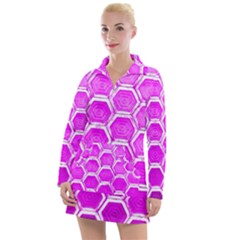 Hexagon Windows  Women s Long Sleeve Casual Dress