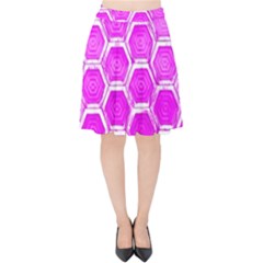 Hexagon Windows  Velvet High Waist Skirt