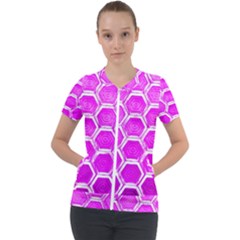 Hexagon Windows  Short Sleeve Zip Up Jacket by essentialimage365