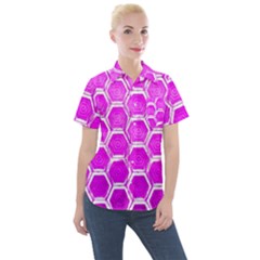 Hexagon Windows  Women s Short Sleeve Pocket Shirt