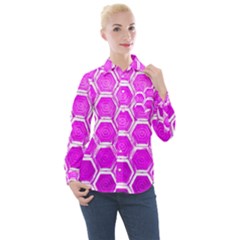 Hexagon Windows  Women s Long Sleeve Pocket Shirt