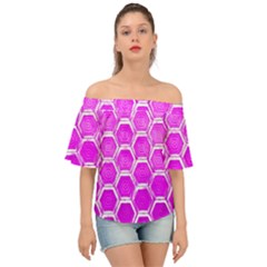 Hexagon Windows  Off Shoulder Short Sleeve Top