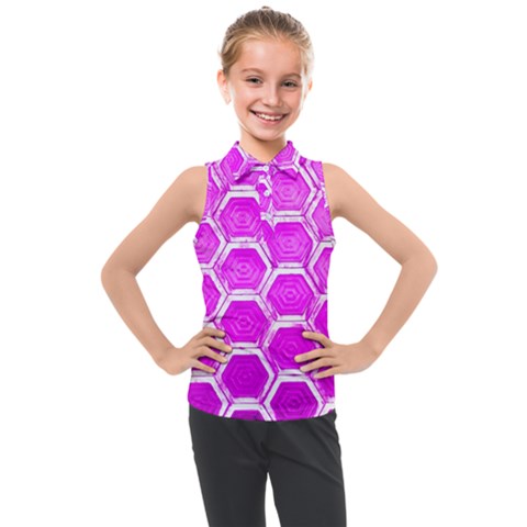 Hexagon Windows  Kids  Sleeveless Polo Tee by essentialimage365