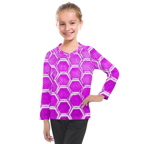 Hexagon Windows  Kids  Long Mesh Tee by essentialimage365