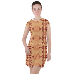 Background Wallpaper Brown Drawstring Hooded Dress