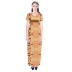 Background Wallpaper Brown Short Sleeve Maxi Dress