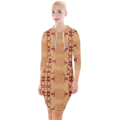 Background Wallpaper Brown Quarter Sleeve Hood Bodycon Dress