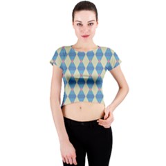 Pattern Texture Chevron Crew Neck Crop Top