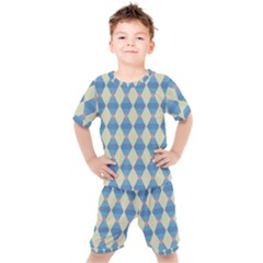 Pattern Texture Chevron Kids  Tee And Shorts Set by Dutashop