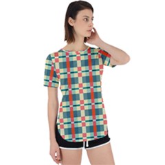 Texture Plaid Perpetual Short Sleeve T-shirt by Dutashop