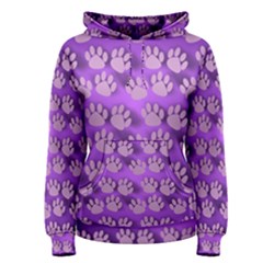 Pattern Texture Feet Dog Purple Women s Pullover Hoodie by Dutashop