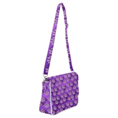 Pattern Texture Feet Dog Purple Shoulder Bag With Back Zipper by Dutashop