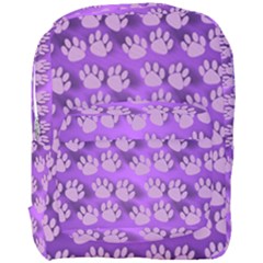 Pattern Texture Feet Dog Purple Full Print Backpack by Dutashop