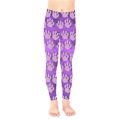 Pattern Texture Feet Dog Purple Kids  Leggings