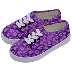 Pattern Texture Feet Dog Purple Kids  Classic Low Top Sneakers by Dutashop
