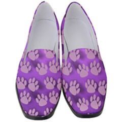 Pattern Texture Feet Dog Purple Women s Classic Loafer Heels