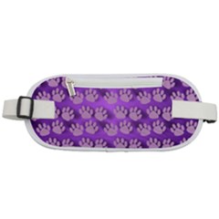 Pattern Texture Feet Dog Purple Rounded Waist Pouch