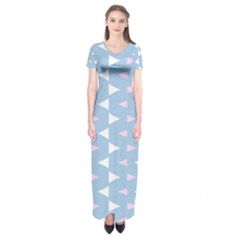 Pattern 3d Short Sleeve Maxi Dress