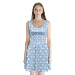 Pattern 3d Split Back Mini Dress 
