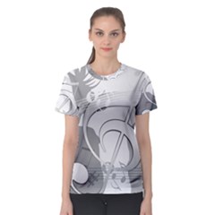 Dance Music Treble Clef Sound Girl Women s Sport Mesh Tee