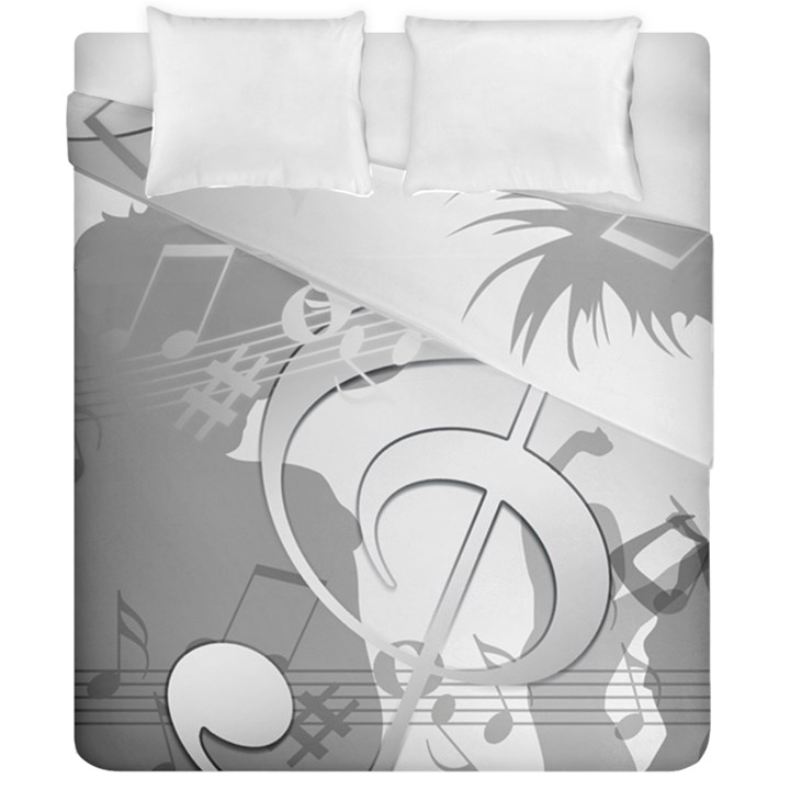 Dance Music Treble Clef Sound Girl Duvet Cover Double Side (California King Size)