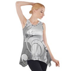 Dance Music Treble Clef Sound Girl Side Drop Tank Tunic