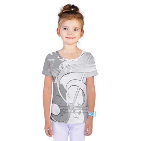 Dance Music Treble Clef Sound Girl Kids  One Piece Tee by Dutashop