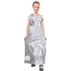 Dance Music Treble Clef Sound Girl Kids  Short Sleeve Maxi Dress by Dutashop