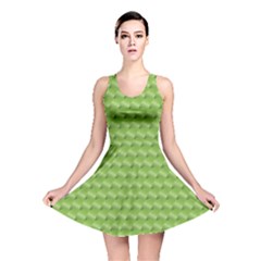 Green Pattern Ornate Background Reversible Skater Dress by Dutashop