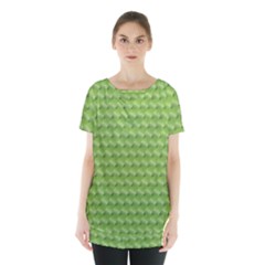 Green Pattern Ornate Background Skirt Hem Sports Top
