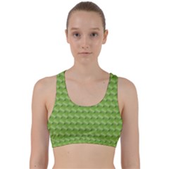 Green Pattern Ornate Background Back Weave Sports Bra by Dutashop