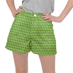 Green Pattern Ornate Background Ripstop Shorts by Dutashop