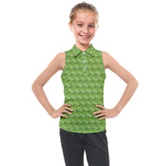 Green Pattern Ornate Background Kids  Sleeveless Polo Tee
