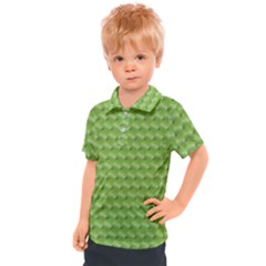 Green Pattern Ornate Background Kids  Polo Tee