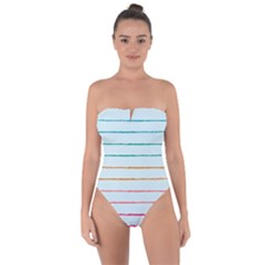 Crayon Background School Paper Tie Back One Piece Swimsuit